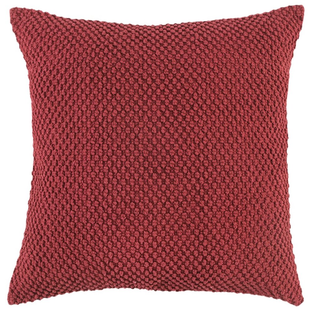 20" Merlot Cotton Throw Pillow with Nubby Texture