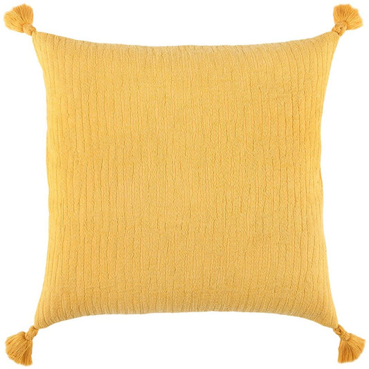 Gold Solid Tonal Abstract Stripe Throw Pillow