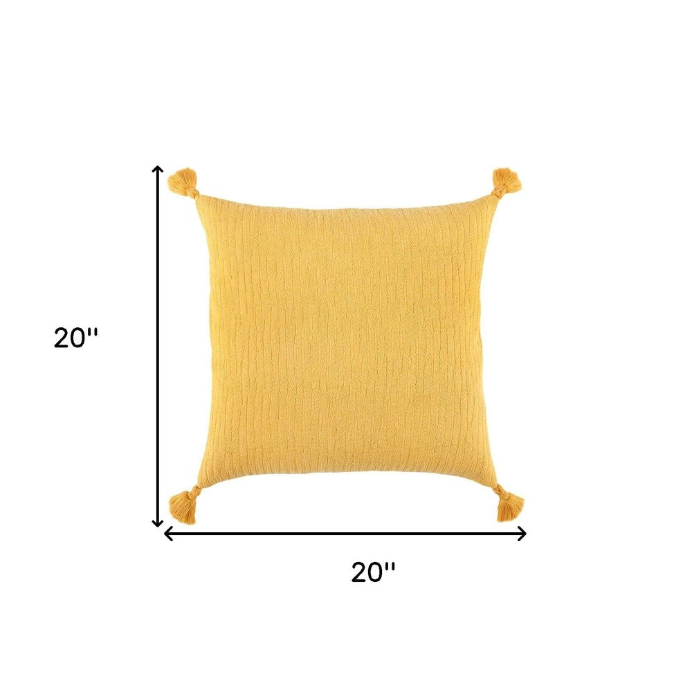 Gold Solid Tonal Abstract Stripe Throw Pillow