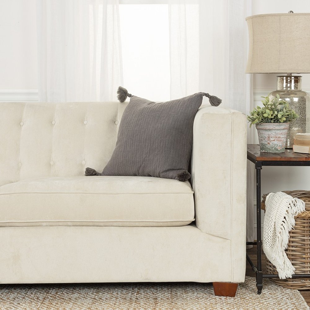 Gold Solid Tonal Abstract Stripe Throw Pillow