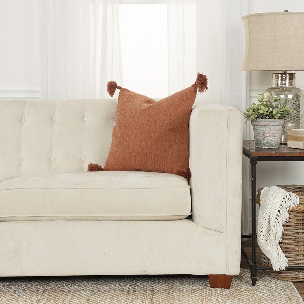 Gold Solid Tonal Abstract Stripe Throw Pillow