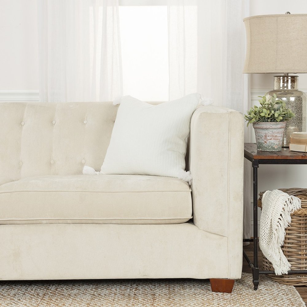 Gold Solid Tonal Abstract Stripe Throw Pillow