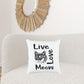 Black and White Live Love Meow Throw Pillow