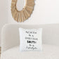 Black and White North South Font Play Throw Pillow
