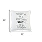 Black and White North South Font Play Throw Pillow