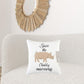 White Beige Chubby Unicorn Throw Pillow