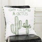 White Green Climb A Cactus Throw Pillow
