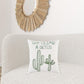White Green Climb A Cactus Throw Pillow