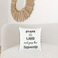 Black and White Praise The Lard Tasseled Throw Pillow