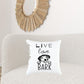 Black and White Live Love Bark Modern Throw Pillow