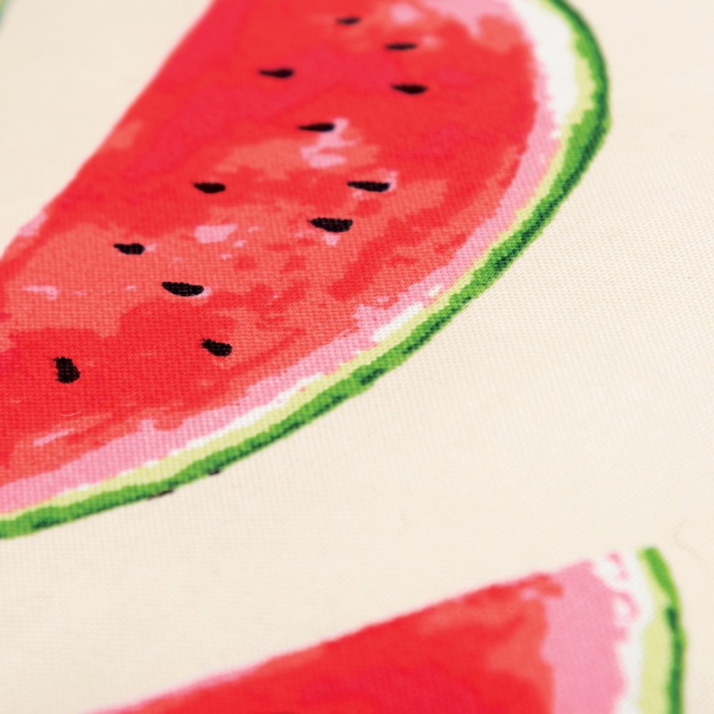 22" Natural And Red Watermelon Indoor Outdoor Throw Pillow