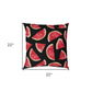 22" Natural And Red Watermelon Indoor Outdoor Throw Pillow