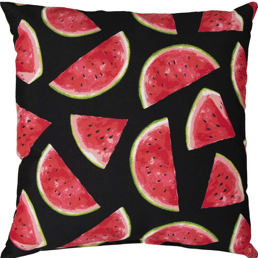 22" Natural And Red Watermelon Indoor Outdoor Throw Pillow