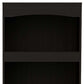 71" Light Gray Wood Three Tier Bookcase with Two Doors