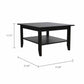 32" Black Coffee Table With Shelf