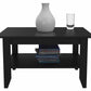 32" Black Coffee Table With Shelf