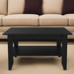 32" Black Coffee Table With Shelf