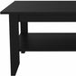 32" Black Coffee Table With Shelf