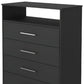 31" Black Four Drawer Vertical Dresser