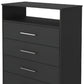 31" White Wood Four Drawer Dresser