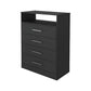 31" White Wood Four Drawer Dresser