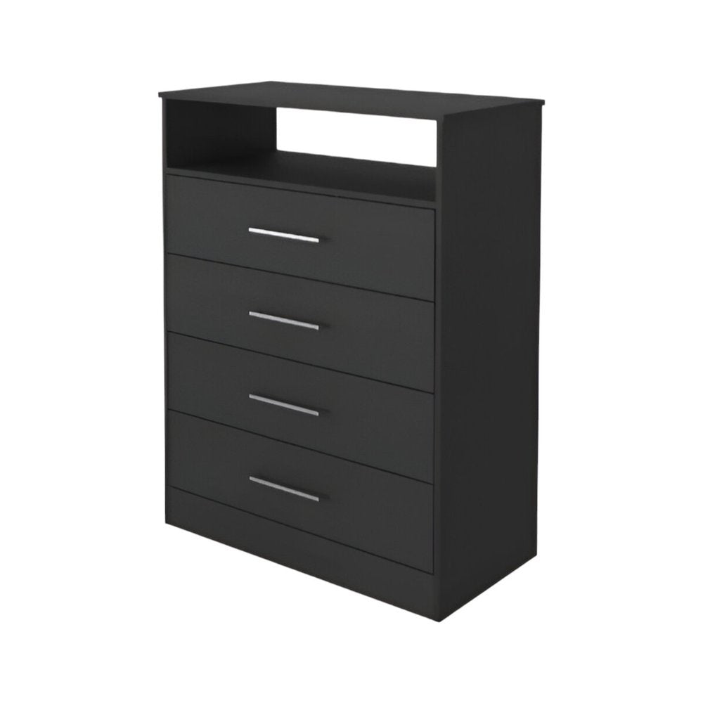 31" White Wood Four Drawer Dresser