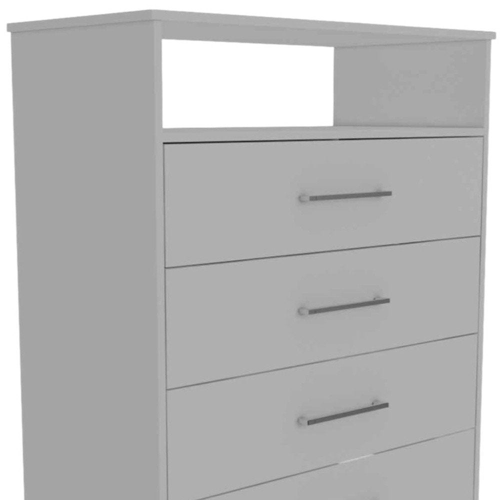 31" White Wood Four Drawer Dresser
