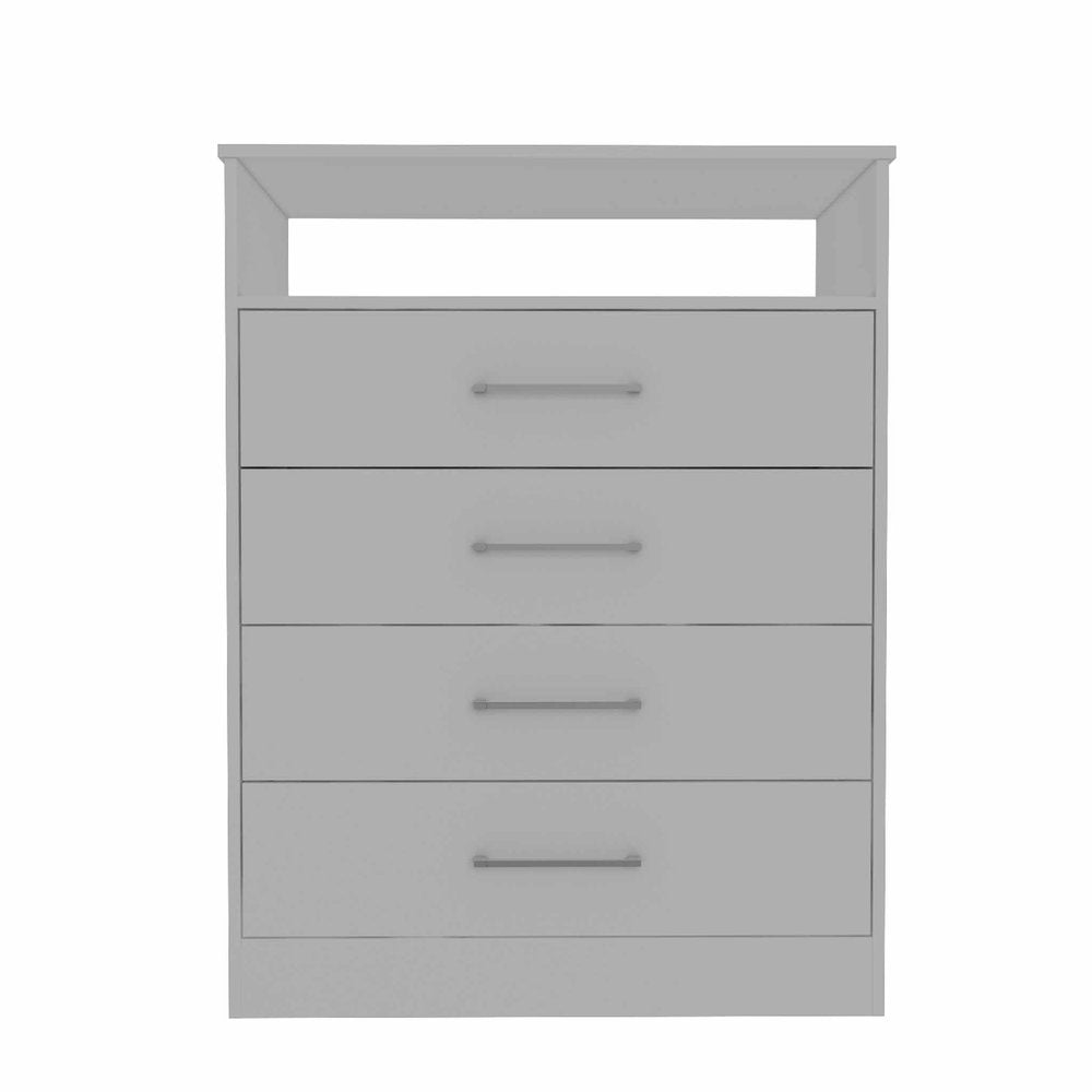 31" White Wood Four Drawer Dresser
