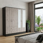 63" Brown And Black Wood Mirrored Two Drawer Dresser