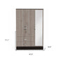 71" Brown And Black Wood Mirrored Three Door Two Drawer Combo Dresser