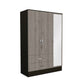 71" Brown And Black Wood Mirrored Three Door Two Drawer Combo Dresser