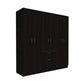 71" Black And White Wood Six Door Single Drawer Combo Dresser