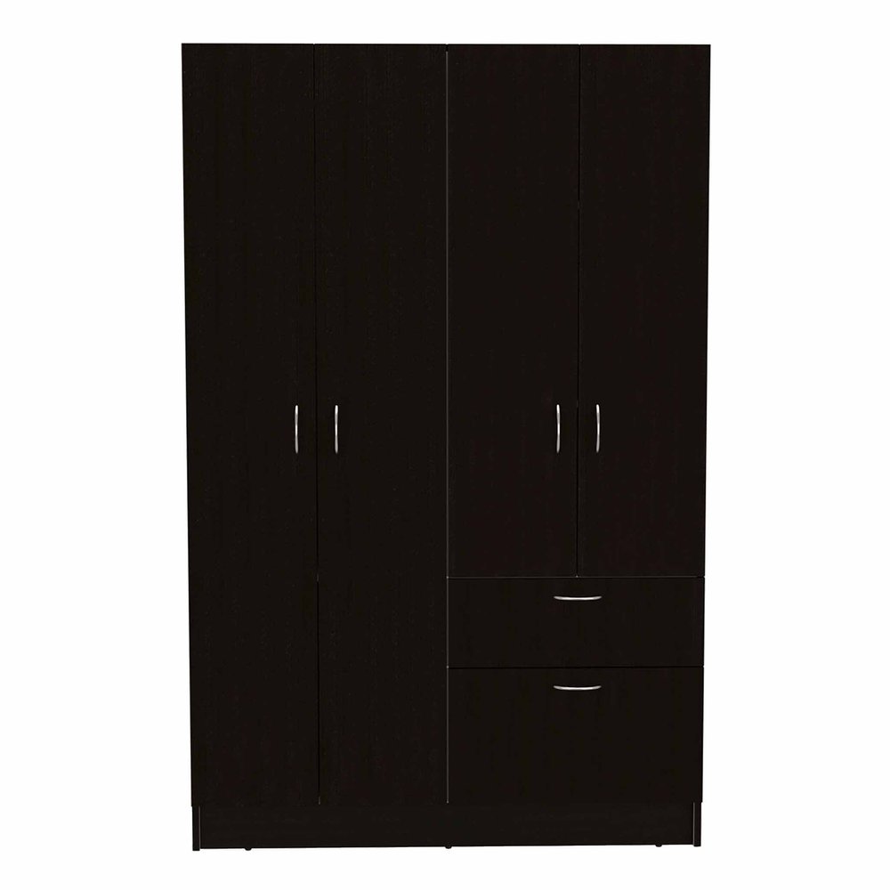 71" Black And White Wood Six Door Single Drawer Combo Dresser