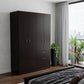 71" Black And White Wood Six Door Single Drawer Combo Dresser