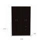71" Black And White Wood Six Door Single Drawer Combo Dresser