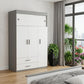 73" White Wood Three Door Two Drawer Combo Dresser