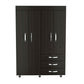 68" Wood Three Drawer Combo Dresser