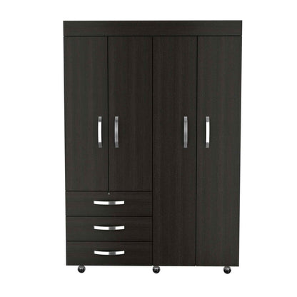 68" Wood Three Drawer Combo Dresser