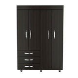 68" Wood Three Drawer Combo Dresser