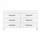 59" Black Wood Six Drawer Double Dresser