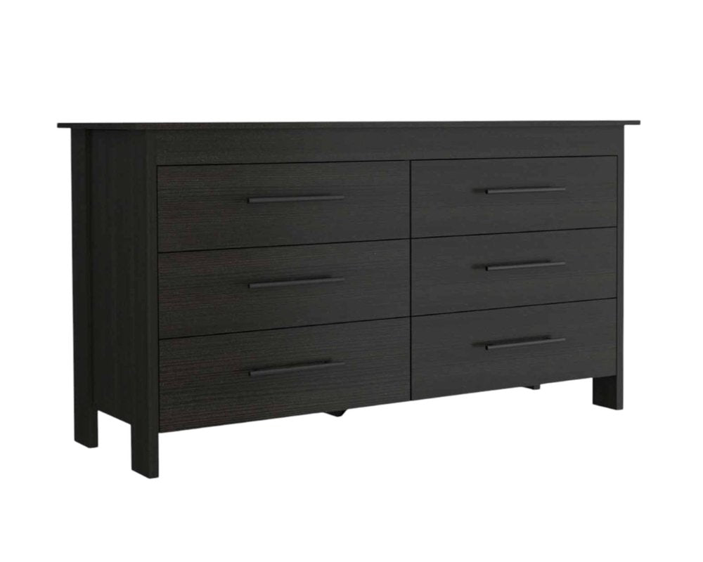 59" White Six Drawer Double Dresser