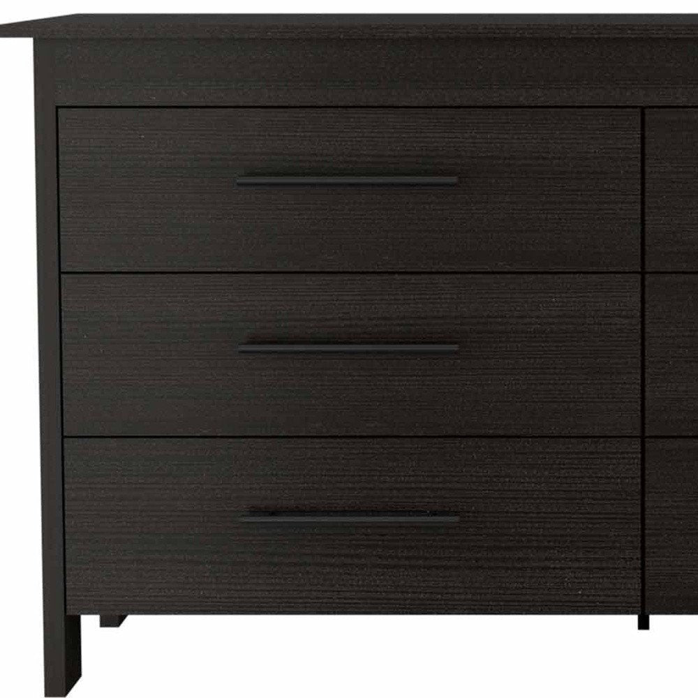 59" White Wood Six Drawer Double Dresser