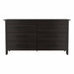 59" White Wood Six Drawer Double Dresser