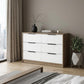 42" Brown And White Wood Four Drawer Dresser