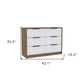 42" Brown And White Wood Four Drawer Dresser