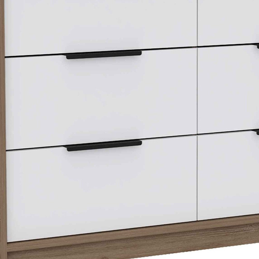 42" Brown And Black Wood Four Drawer Dresser
