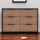 42" Brown and White Four Drawer Dresser