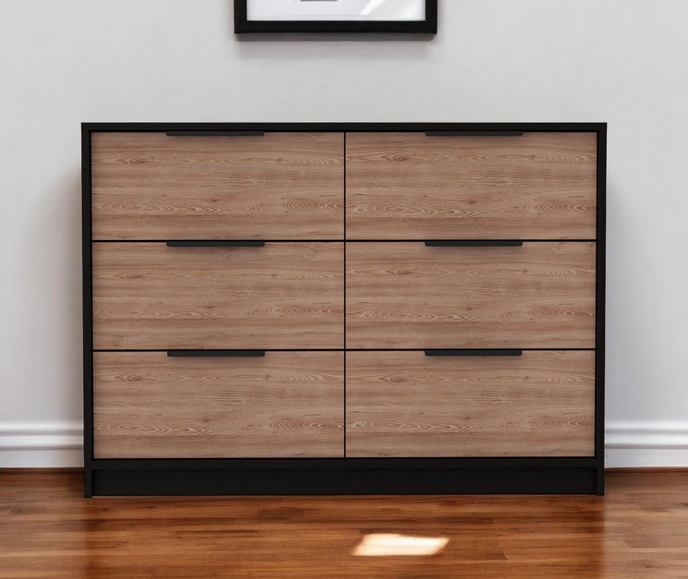 42" Brown and White Four Drawer Dresser