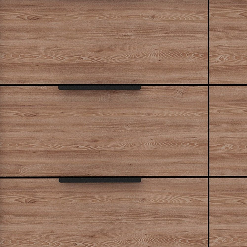 42" Brown And White Wood Four Drawer Dresser