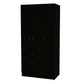 71" Black And White Wood Six Door Single Drawer Combo Dresser